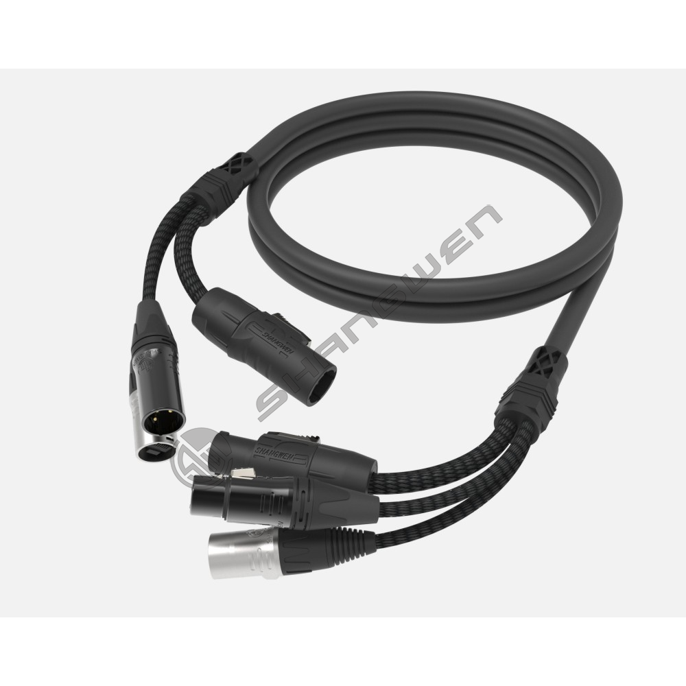 Black Power+RJ45 combination cable
